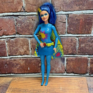 Barbie Princess Power Superhero BLUE sparkle Doll Mattel‎ 2015